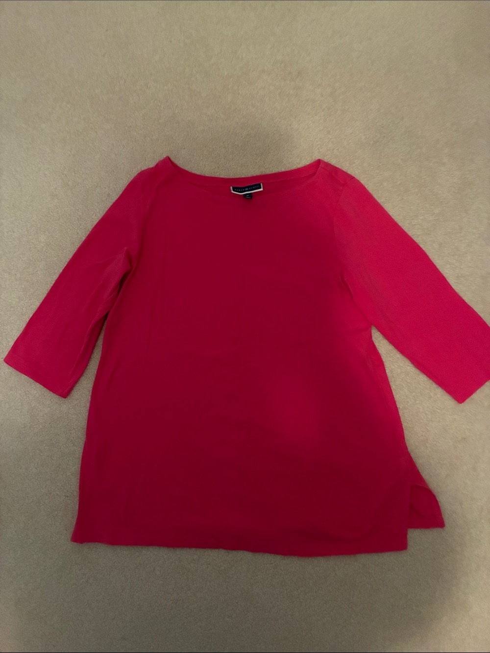 Karen Scott Hot Pink Crewneck Knit Top